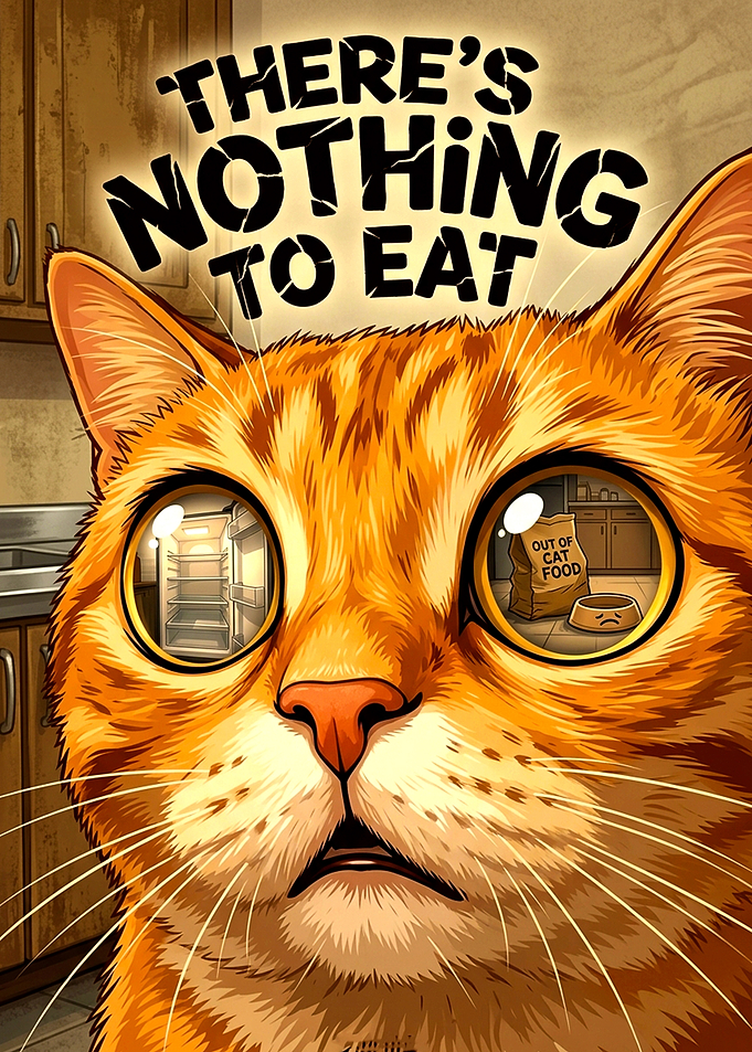 There's Nothing To Eat Cat Poster