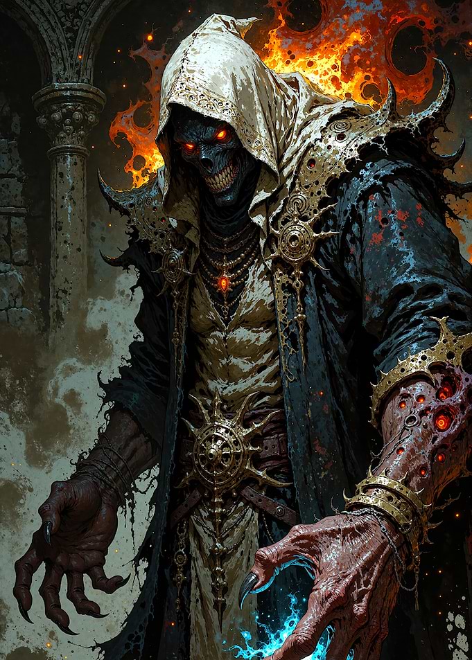 Dark Necromancer Sorcerer Fantasy Portrait