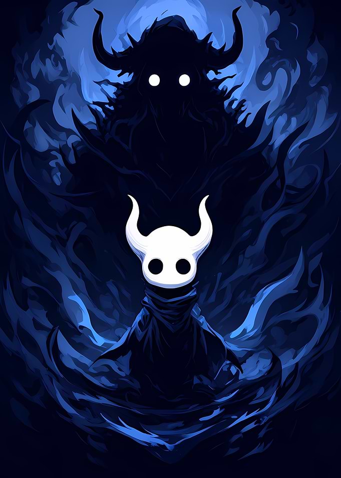Hollow Knight and Shadow Figure