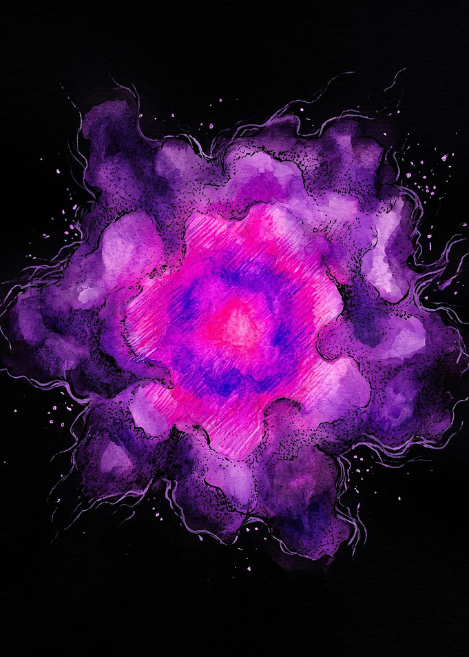 Vibrant Purple and Pink Abstract Explosion