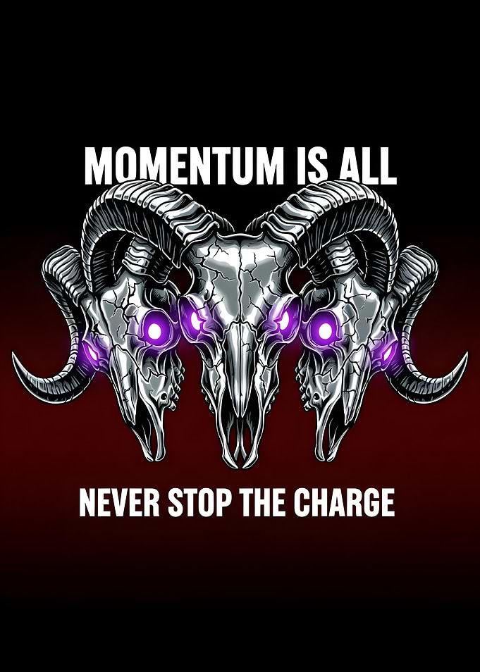 Ram Skull Momentum Motivational Art