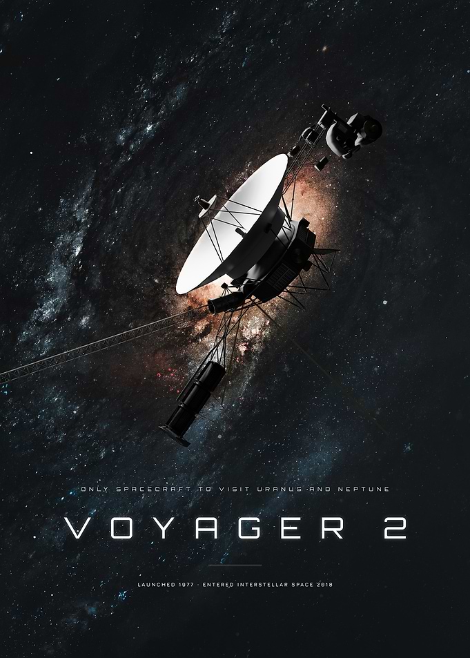 Voyager 2 Space Exploration Poster
