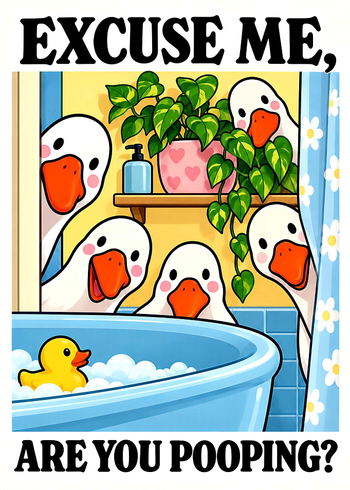 Funny Goose Bathroom Wall Art