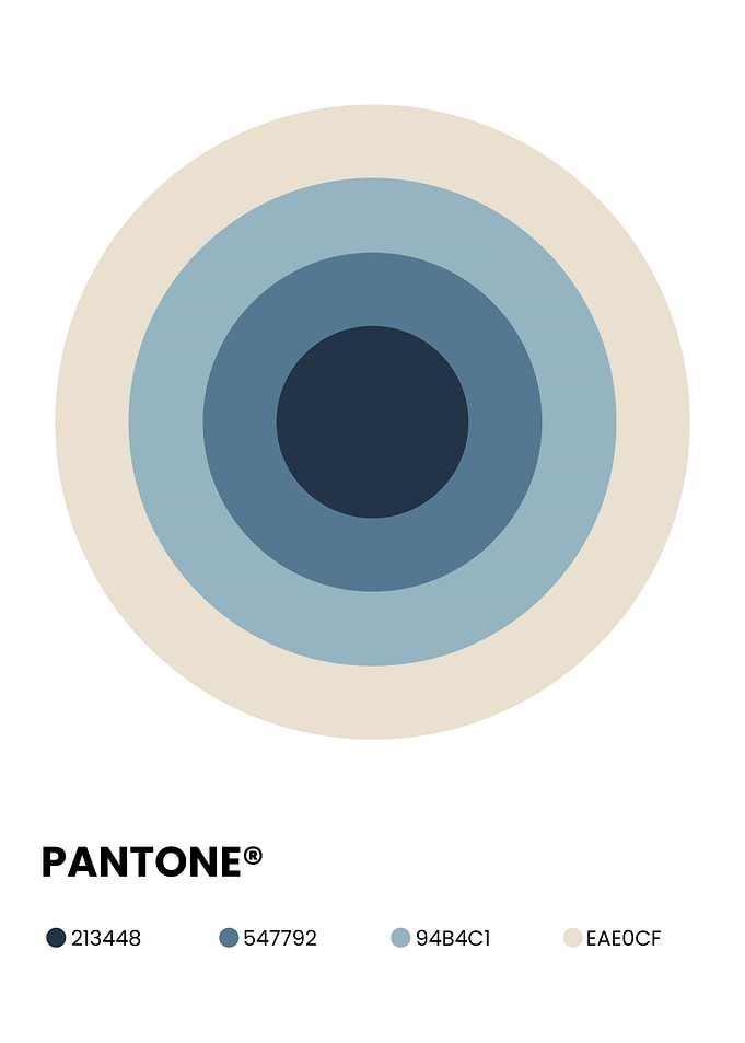 Pantone Blue Color Palette Circle