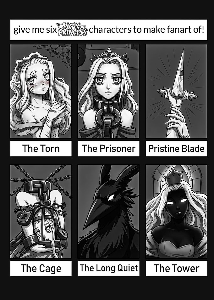 Slay the Princess Character Fanart Grid