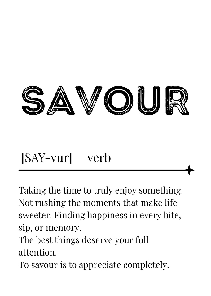 Savour Definition Minimalist Wall Art