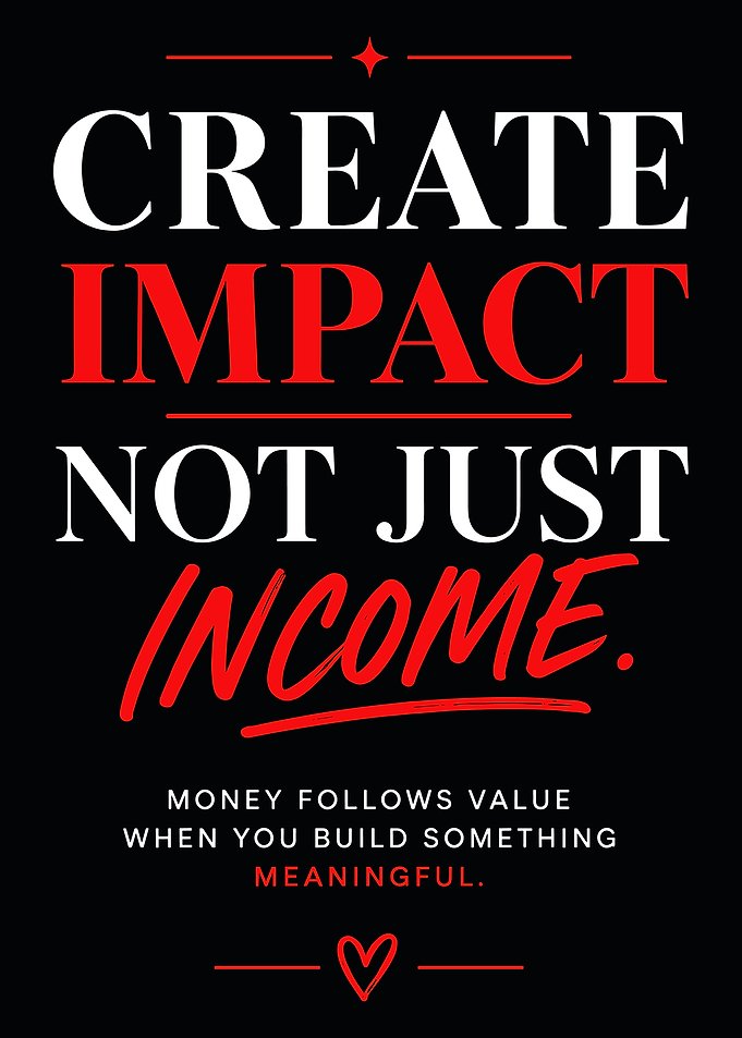 Create Impact Not Just Income Poster