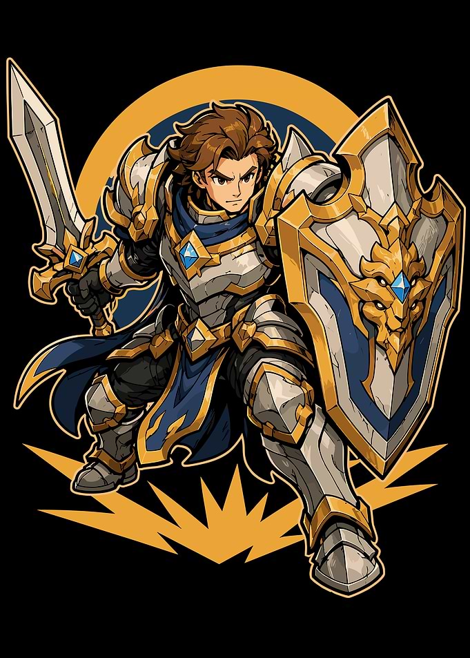 Pixel Art Fantasy Knight Warrior