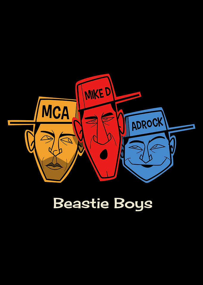 Beastie Boys Cartoon Portrait Graphic