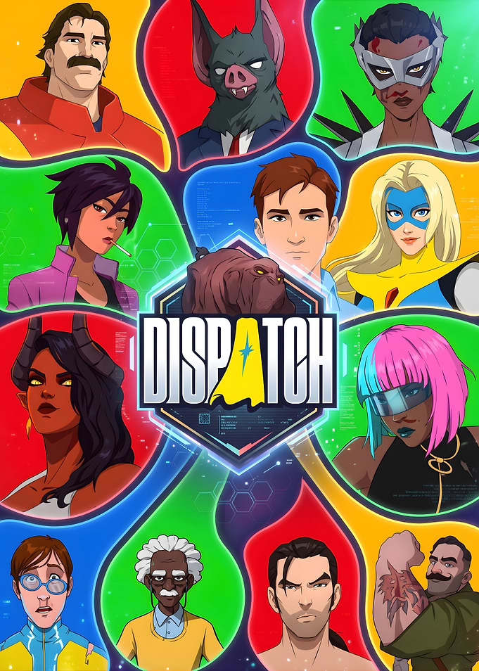 Dispatch Superhero Ensemble Character Poster