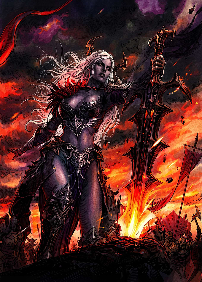Dark Fantasy Warrior Queen with Sword