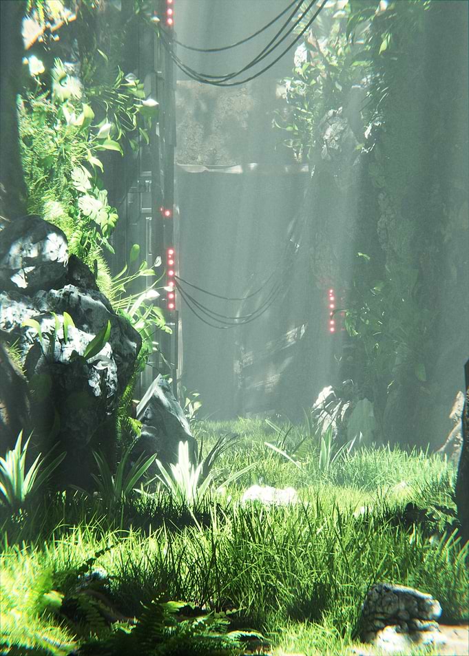 Sunlit Overgrowth - Misty Green Alley