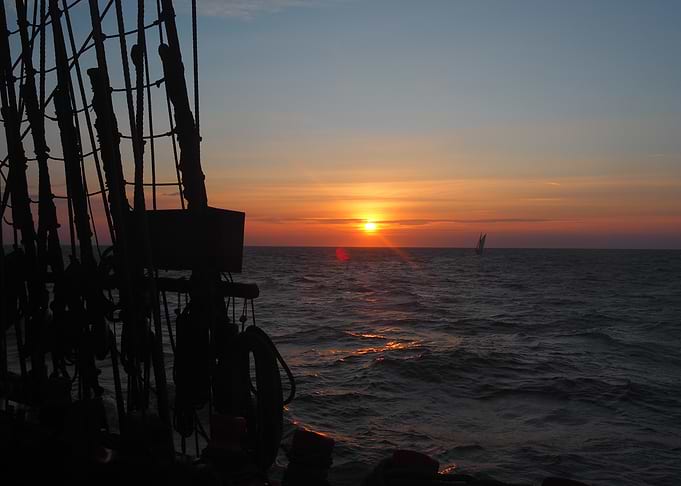 Sunset View from Tall Ship Deck