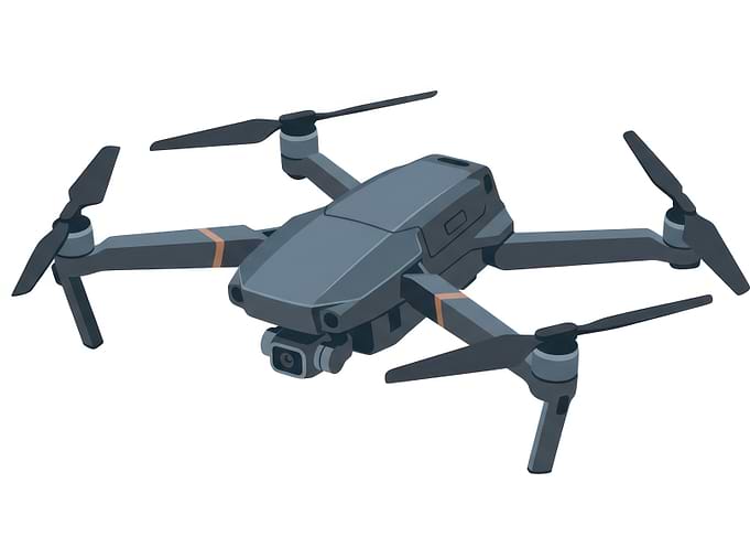 Modern Grey Quadcopter Drone