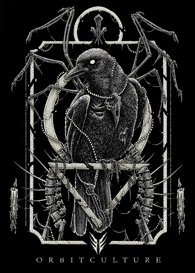 Orbit Culture Crow Gothic Illustration