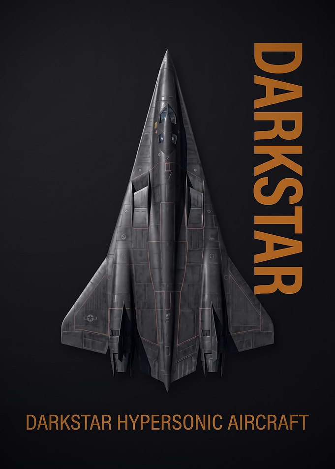dark background top view Darkstar Hypersonic Aircraft Poster