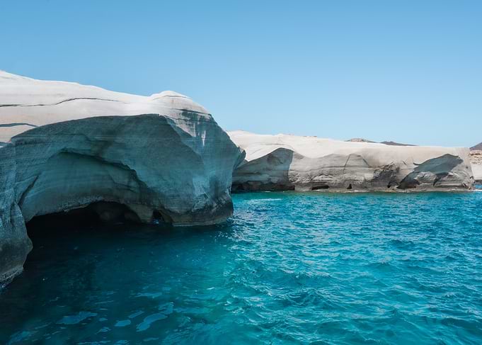 Sarakiniko Beach White Volcanic Cliffs