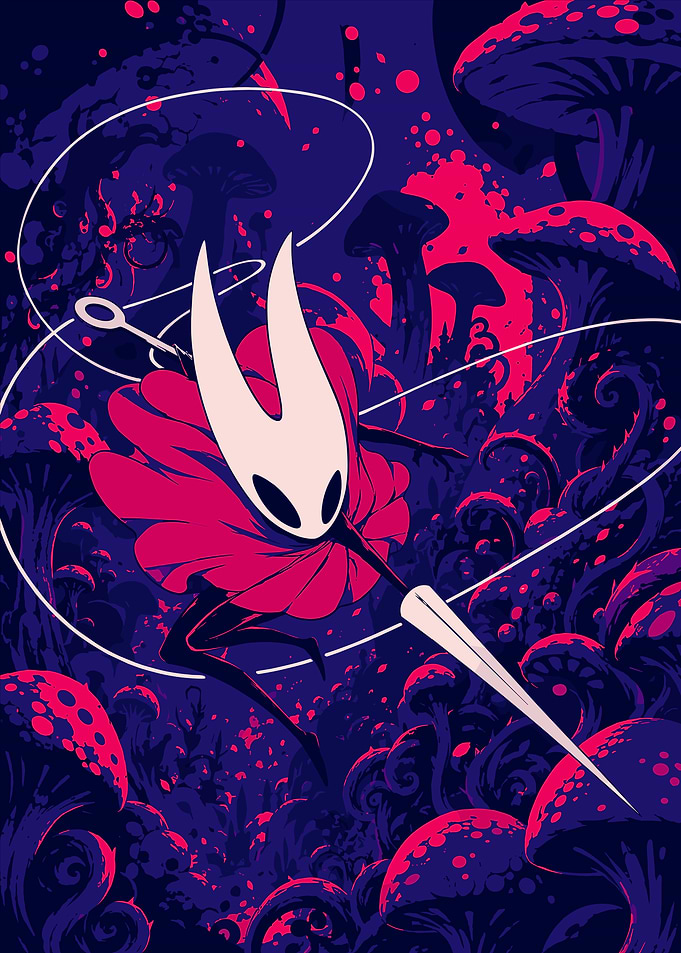 Hornet from Hollow Knight in Fungal Wastes