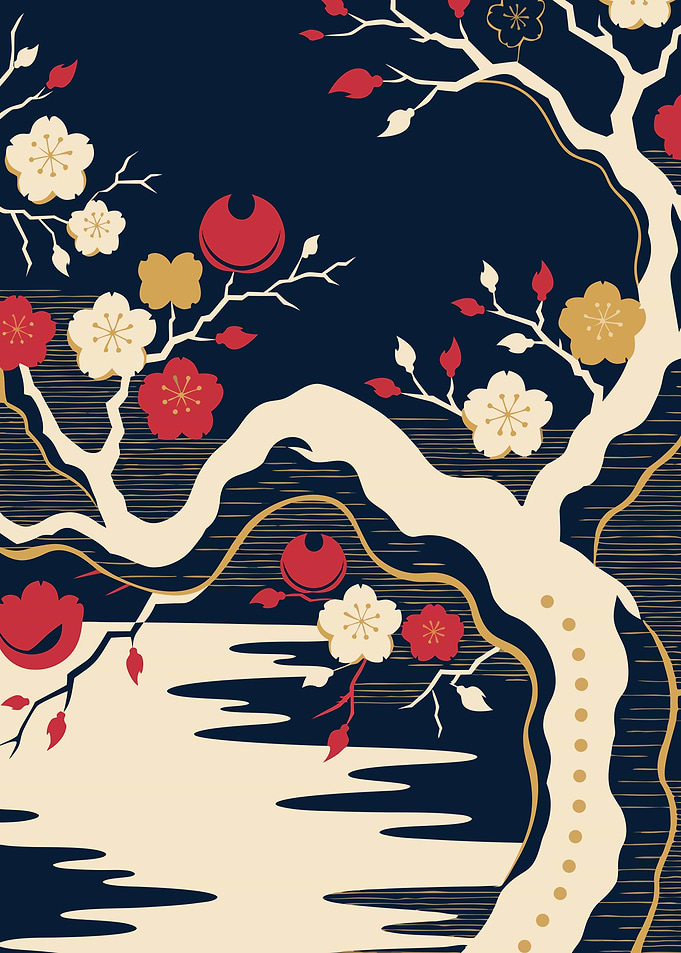 Japanese Cherry Blossom Art