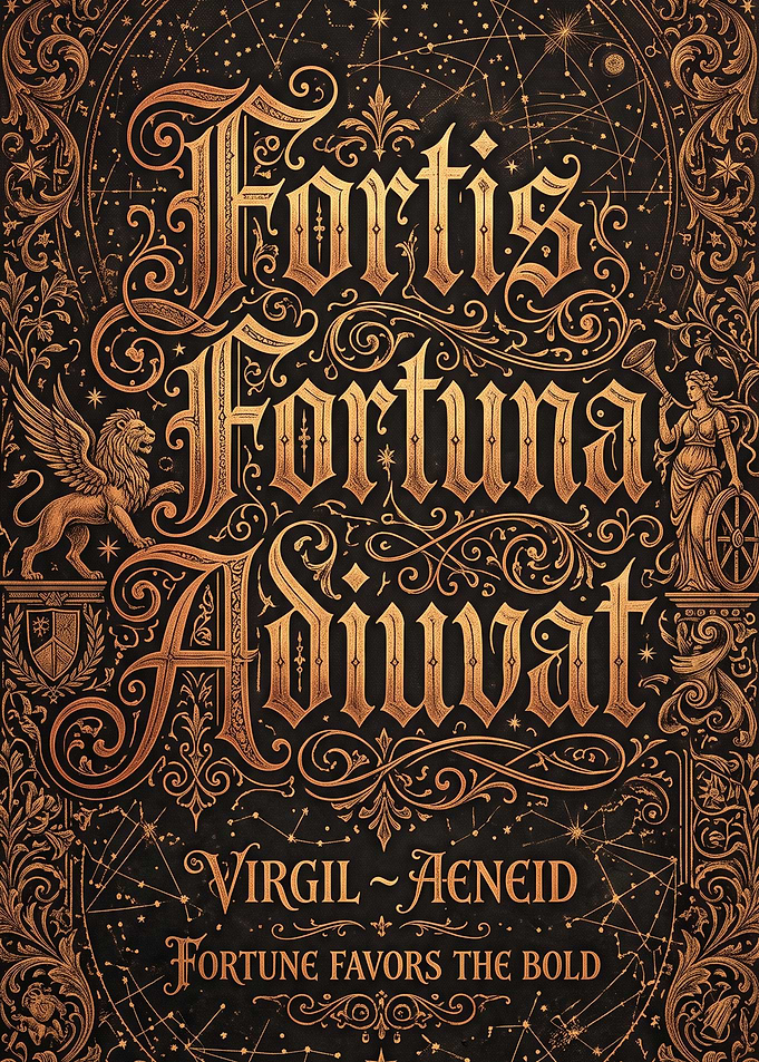 Fortis Fortuna Adiuvat Latin Quote Poster