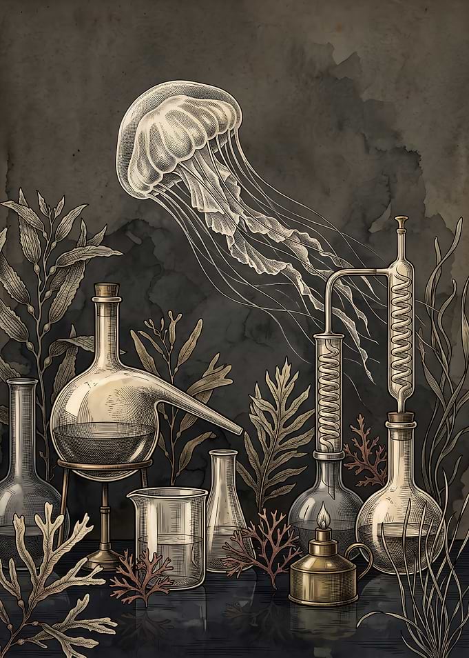 Jellyfish Laboratory Illustration