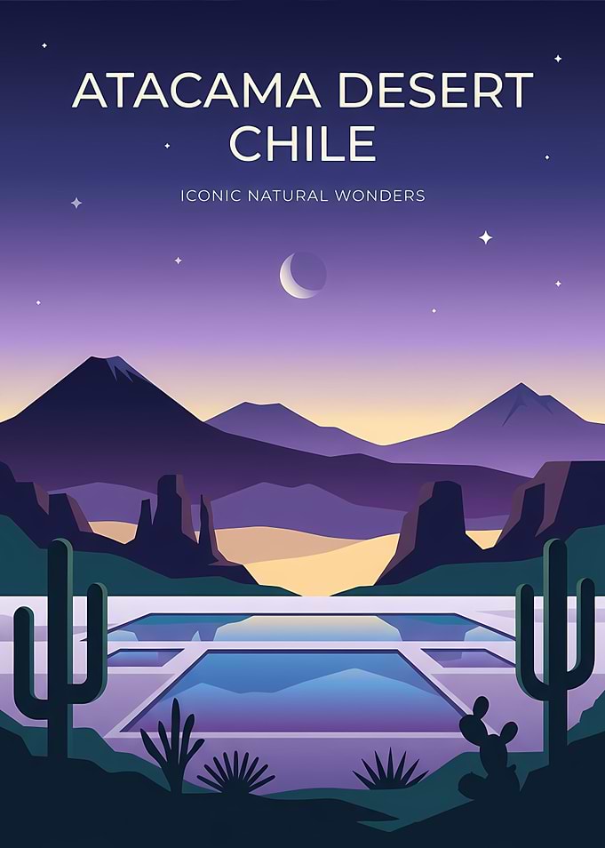 Atacama Desert Chile Travel Poster