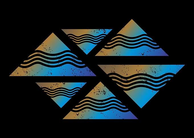 Abstract Geometric Wave Triangle Pattern