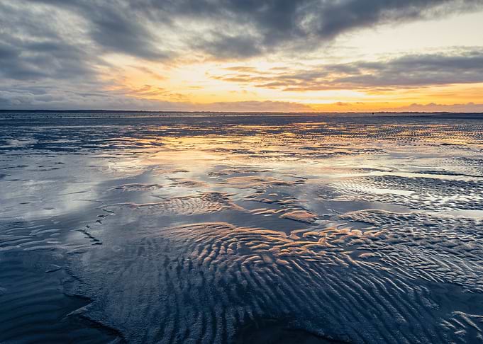 Golden Sunset Over Tidal Flats
