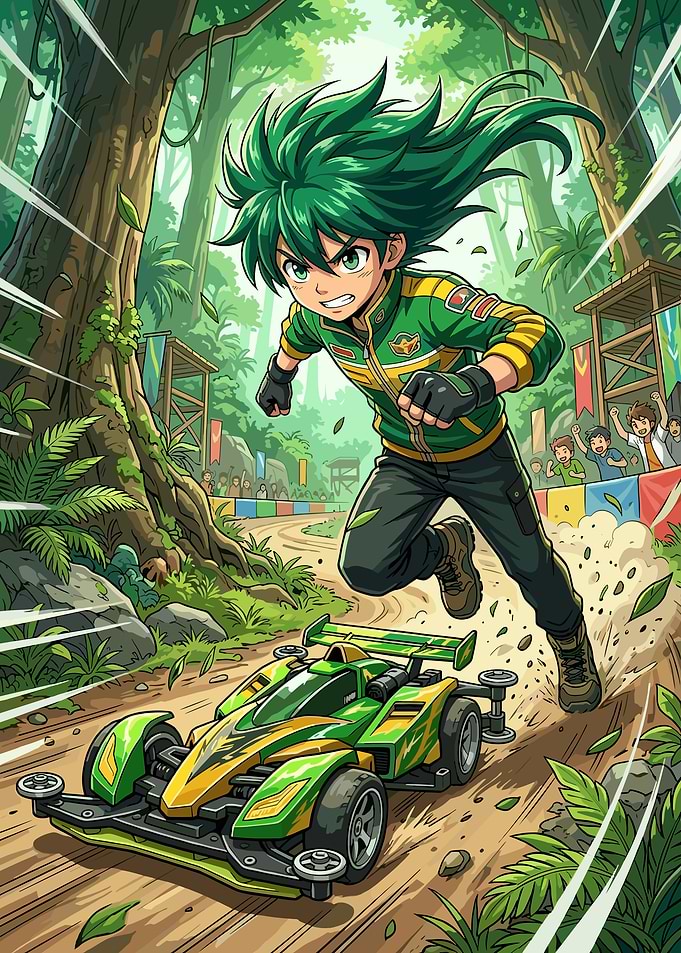 Anime Boy Racing Mini 4WD Car