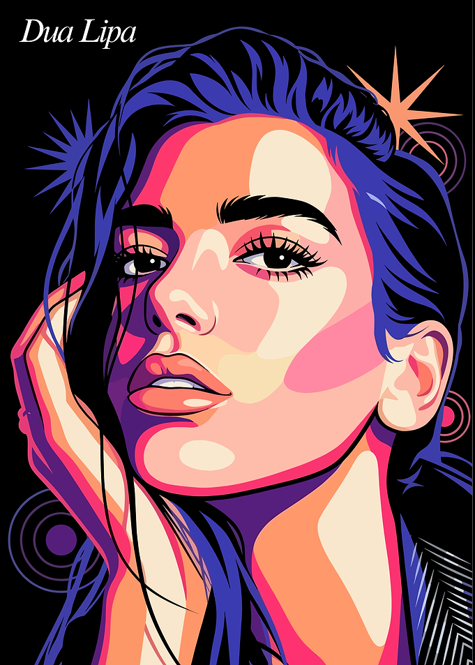 Dua Lipa Pop Art Portrait