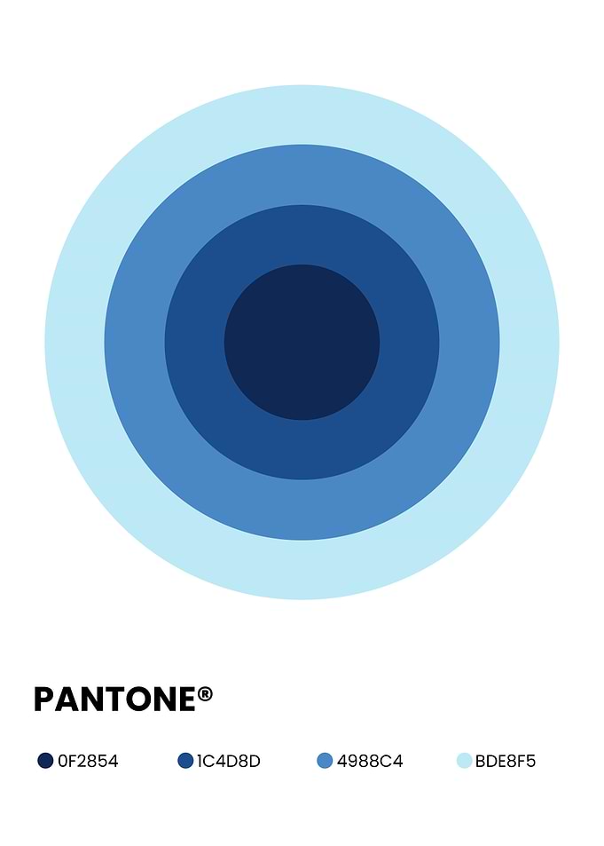 Pantone Blue Color Palette Circles