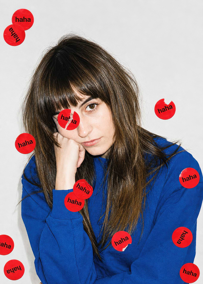 Woman with Haha Stickers Portrait