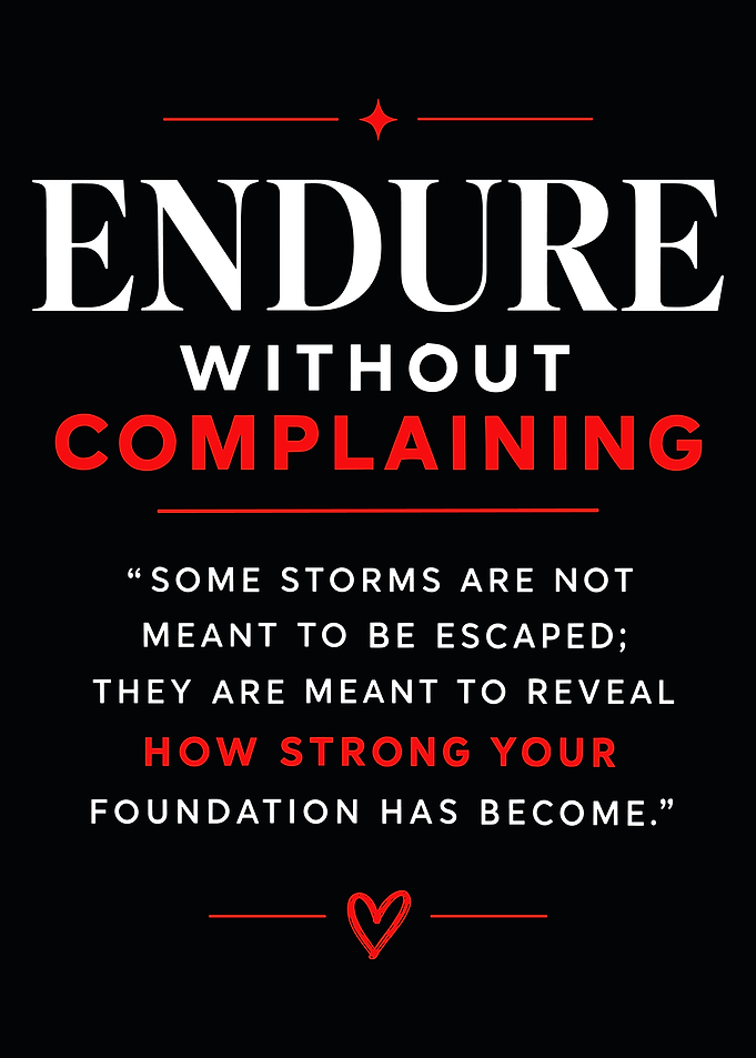 Endure Without Complaining Inspirational Quote Poster
