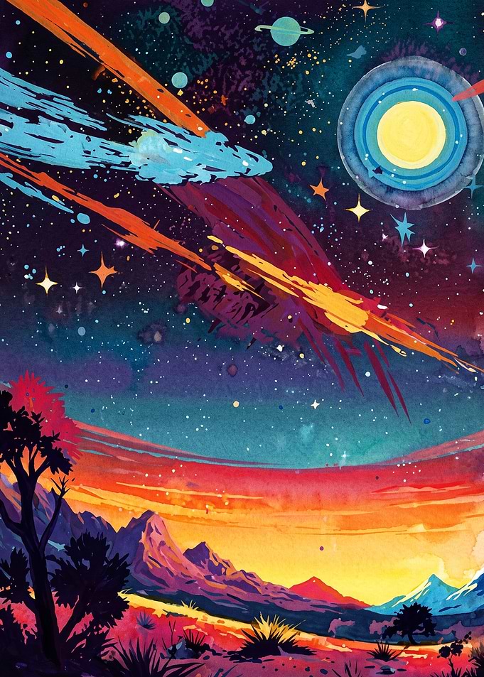 Cosmic Planet Nebula Trippy Art