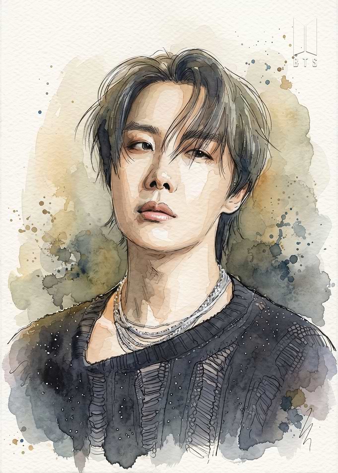 Watercolor Portrait of J-Hope BTS