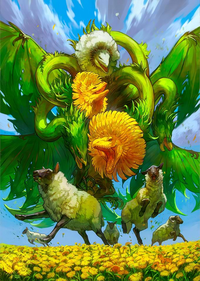 Dandelion Hydra and Running Sheep