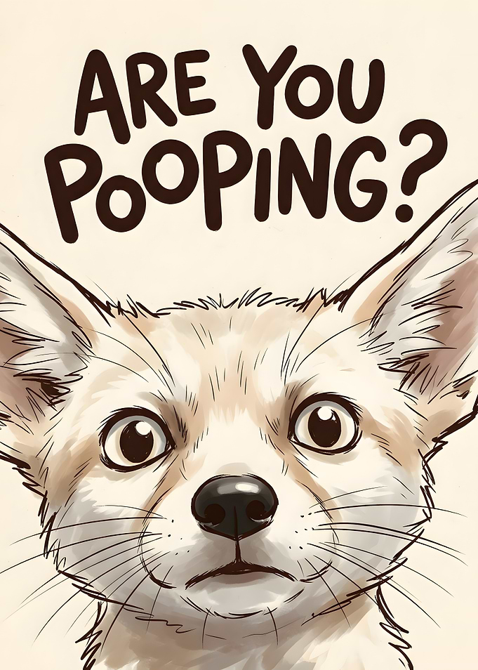Funny Fennec Fox Bathroom Sign