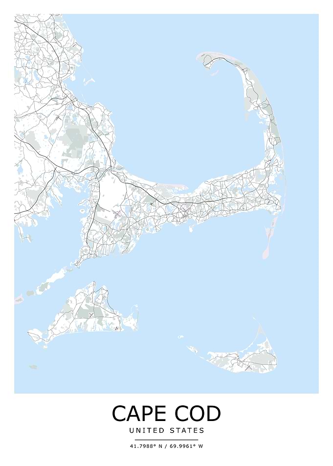 Cape Cod Map Print