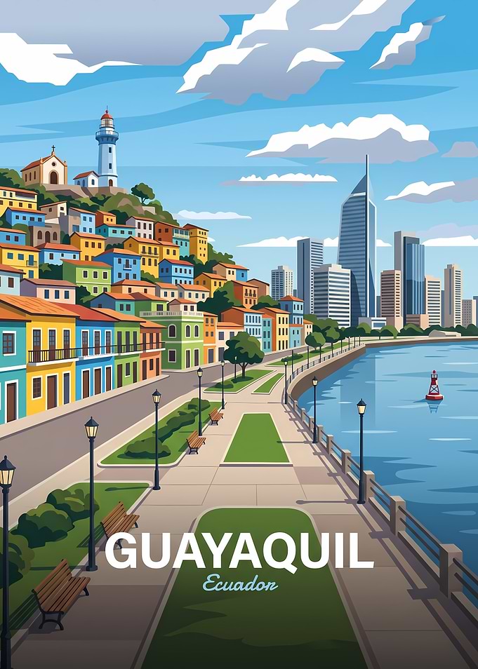 Guayaquil Ecuador Travel Poster