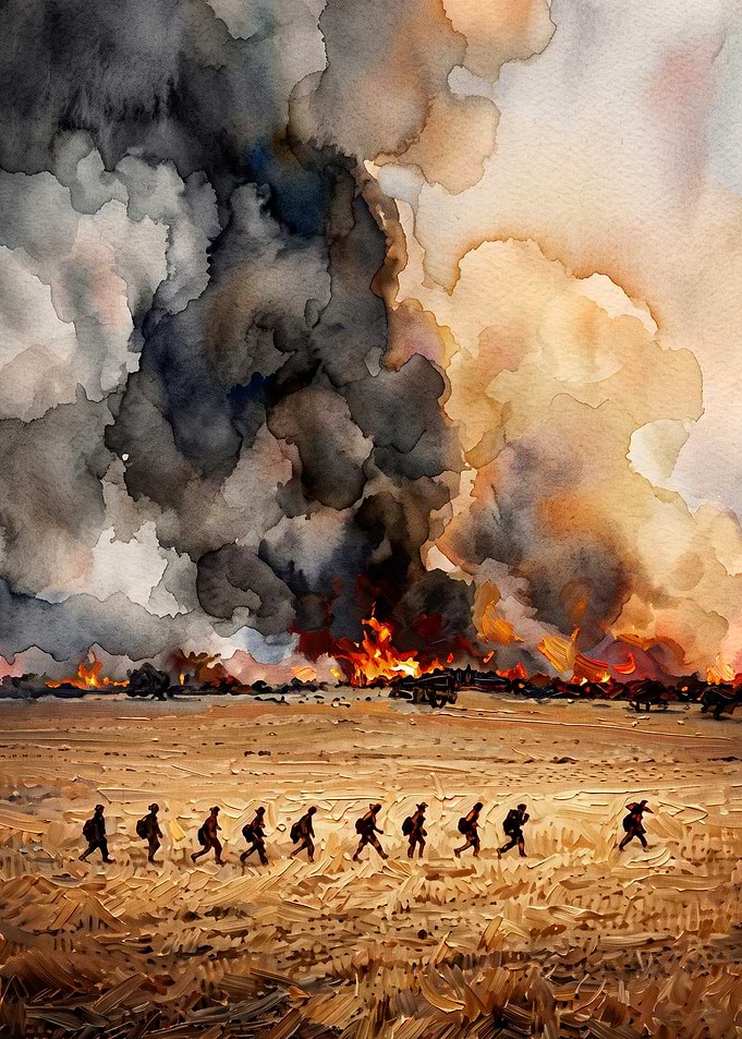Military Soldiers War Watercolor Ar