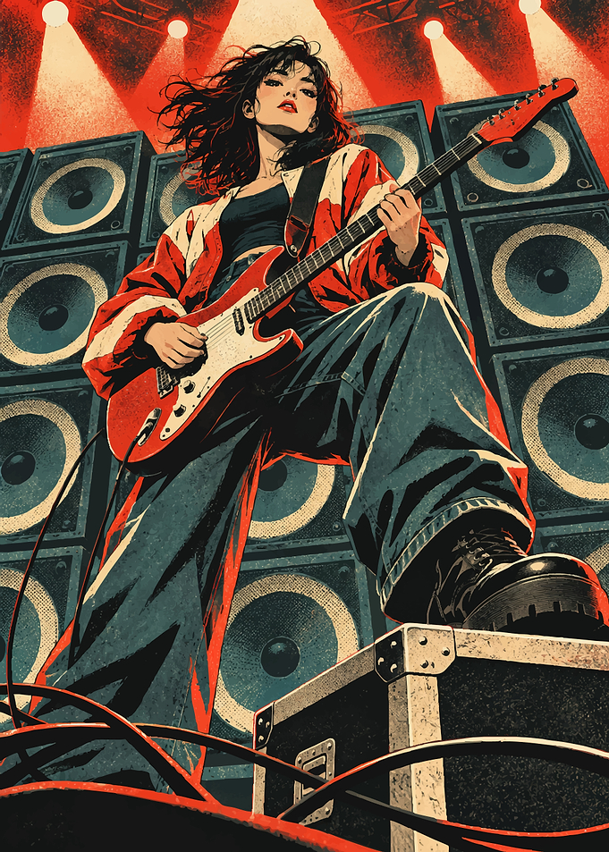 Rock Star Guitarist on Stage