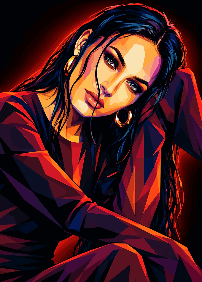 Megan Fox Low Poly Portrait