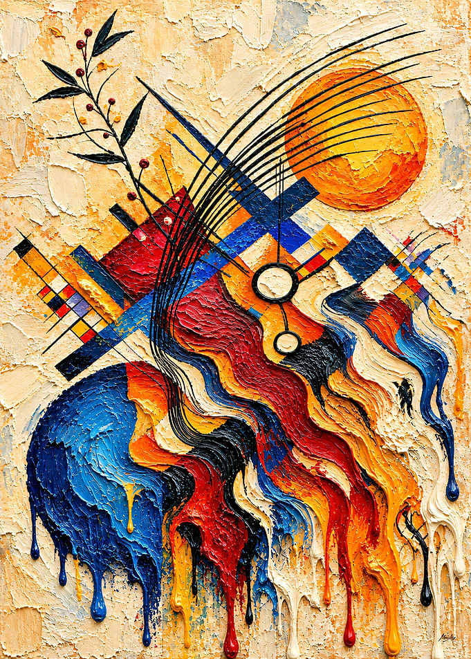 After the Branch Crossed the Sun | Melting Geometric Art