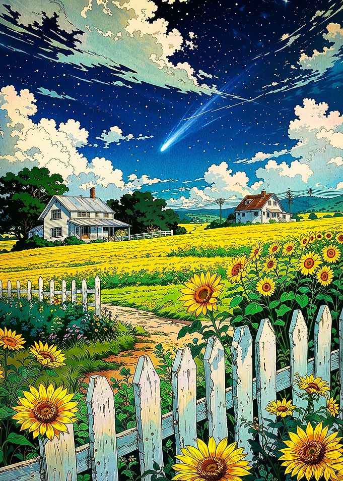 Sunflower Comet Countryside Anime