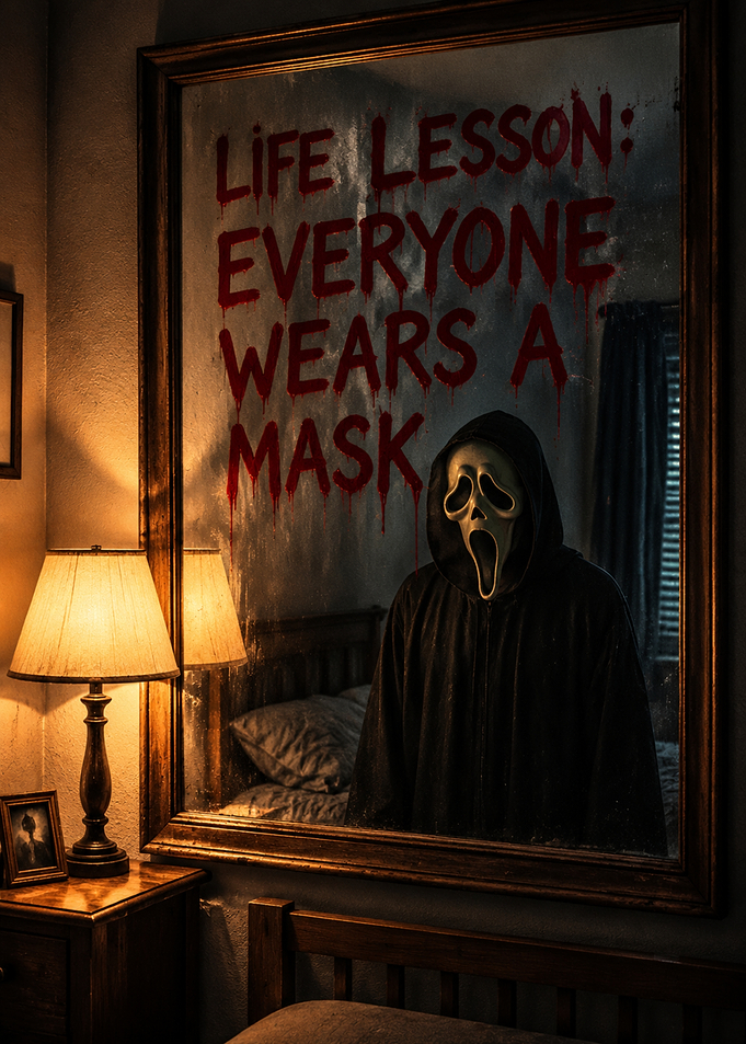 Ghostface Mirror Reflection Horror Poster
