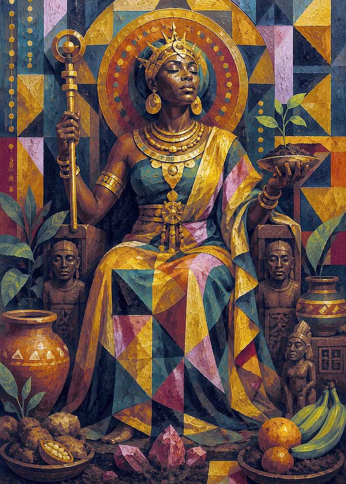Regal African Queen Goddess Ala Portrait