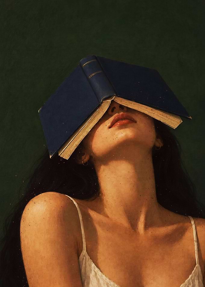 Woman Resting with Book on Face