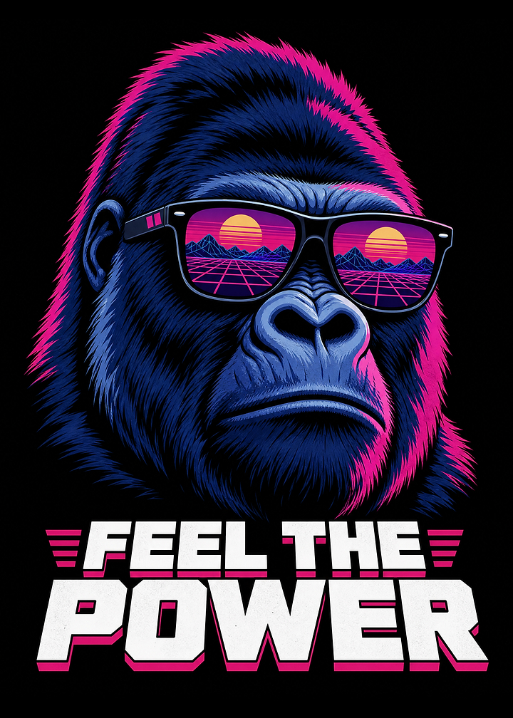 Retro Synthwave Gorilla