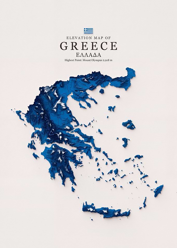 Elevation Map of Greece