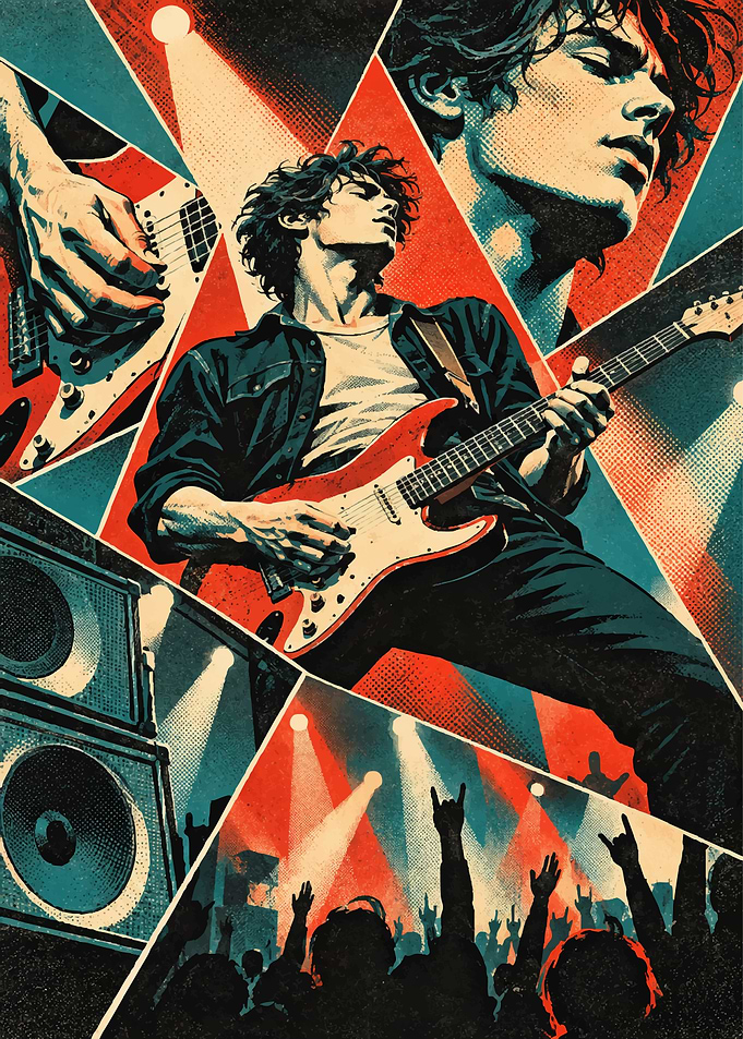 Rock Concert Guitarist Poster Art